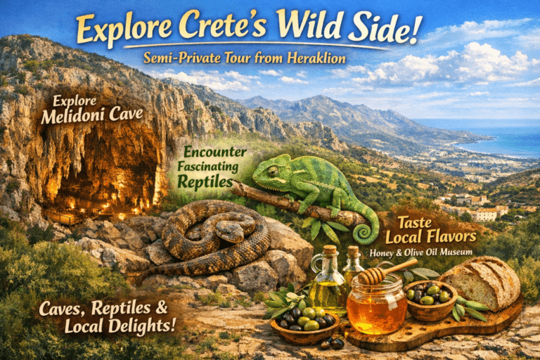Heraklion: Small Group Tour | Cretan Outback’s | Melidoni Cave | Wild life | Honey & Olive Oil – 680012