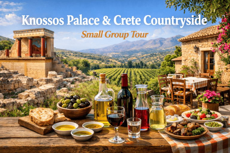 Small Group: Knossos Palace, Olive Oil, Winery & Raki with Lunch at “Elia” Village – 637761